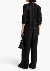 Antik Batik - Mimi metallic striped cotton-blend gauze blouse - Black - FR 38