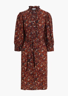 Antik Batik - Paoli belted floral-print cotton dress - Brown - FR 36