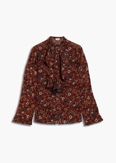 Antik Batik - Paoli ruffled floral-print cotton-gauze shirt - Brown - FR 38