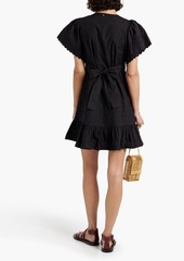 Antik Batik - Roda gathered cotton-poplin mini dress - Black - FR 40
