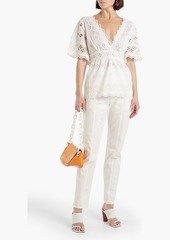 Antik Batik - Sangalo open-back broderie anglaise cotton blouse - White - FR 36