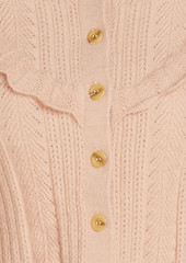 Antik Batik - Shilloh ruffled pointelle-knit cardigan - Pink - FR 42