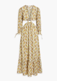 Antik Batik - Tanissa cutout floral-print cotton-georgette maxi dress - Brown - FR 40