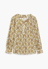 Antik Batik - Tanissa pintucked printed cotton-voile blouse - Yellow - FR 40