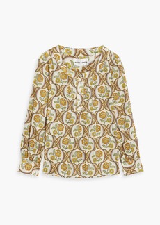 Antik Batik - Tanissa pintucked printed cotton-voile blouse - Yellow - FR 38
