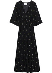 Antik Batik Woman Oriana Belted Embellished Cotton-voile Maxi Dress Black