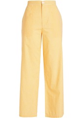 Antik Batik - Patty gingham cotton straight-leg pants - Yellow - FR 40