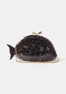 Anya Hindmarch - Maud Sequin-trim Beaded Fish Clutch Bag - Womens - Black Multi