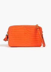 Anya Hindmarch - Pebbled and croc-effect leather shoulder bag - Orange - OneSize