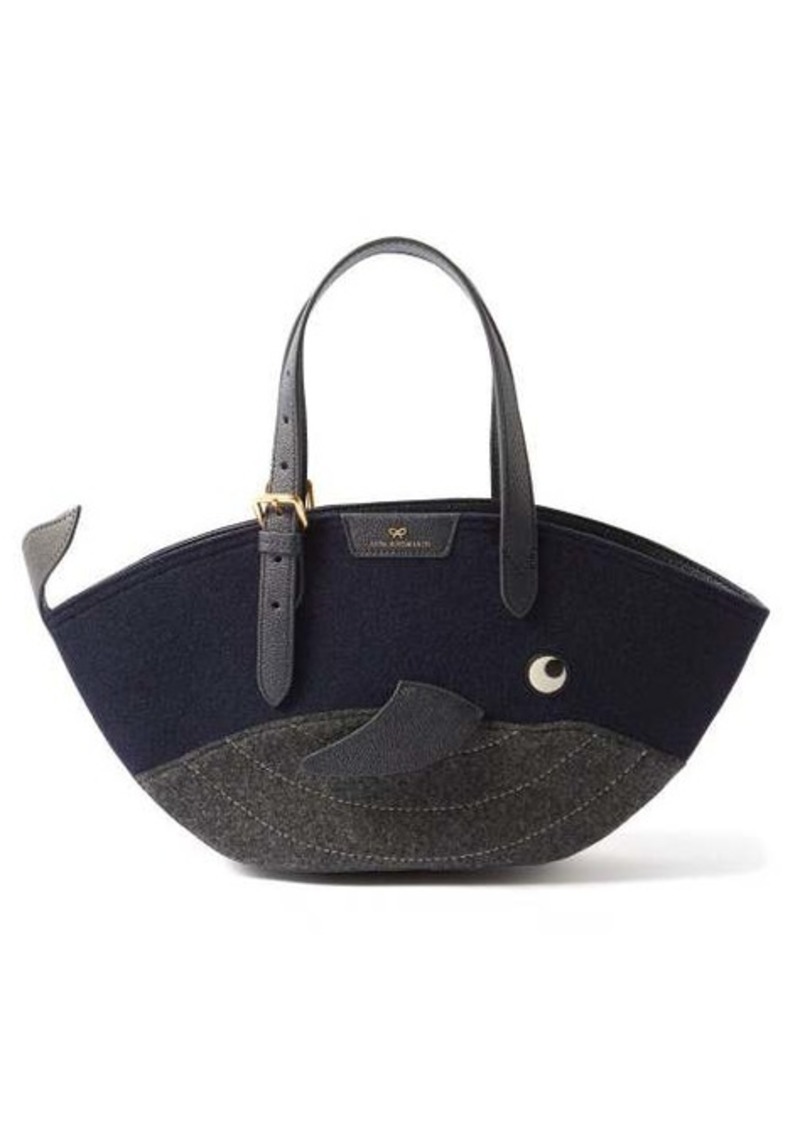 Anya Hindmarch - Whale Small Recycled-felt Tote Bag - Womens - Navy