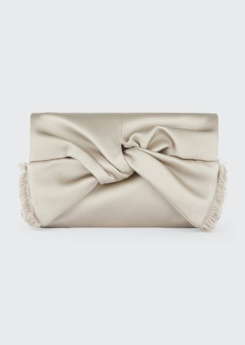 Anya Hindmarch Bow Clutch Bag in Double Satin