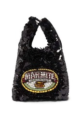 Anya Hindmarch Marmite sequinned recycled-satin tote bag