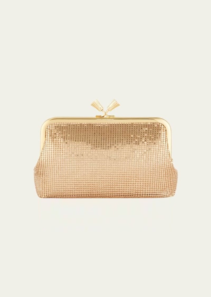 Anya Hindmarch Maud Tassel Metal Mesh Clutch Bag