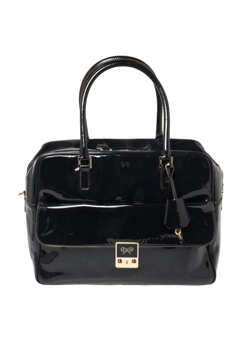 Anya Hindmarch Patent Leather Carker Satchel