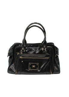Anya Hindmarch Shirley Satchel in Navy Blue Patent Leather