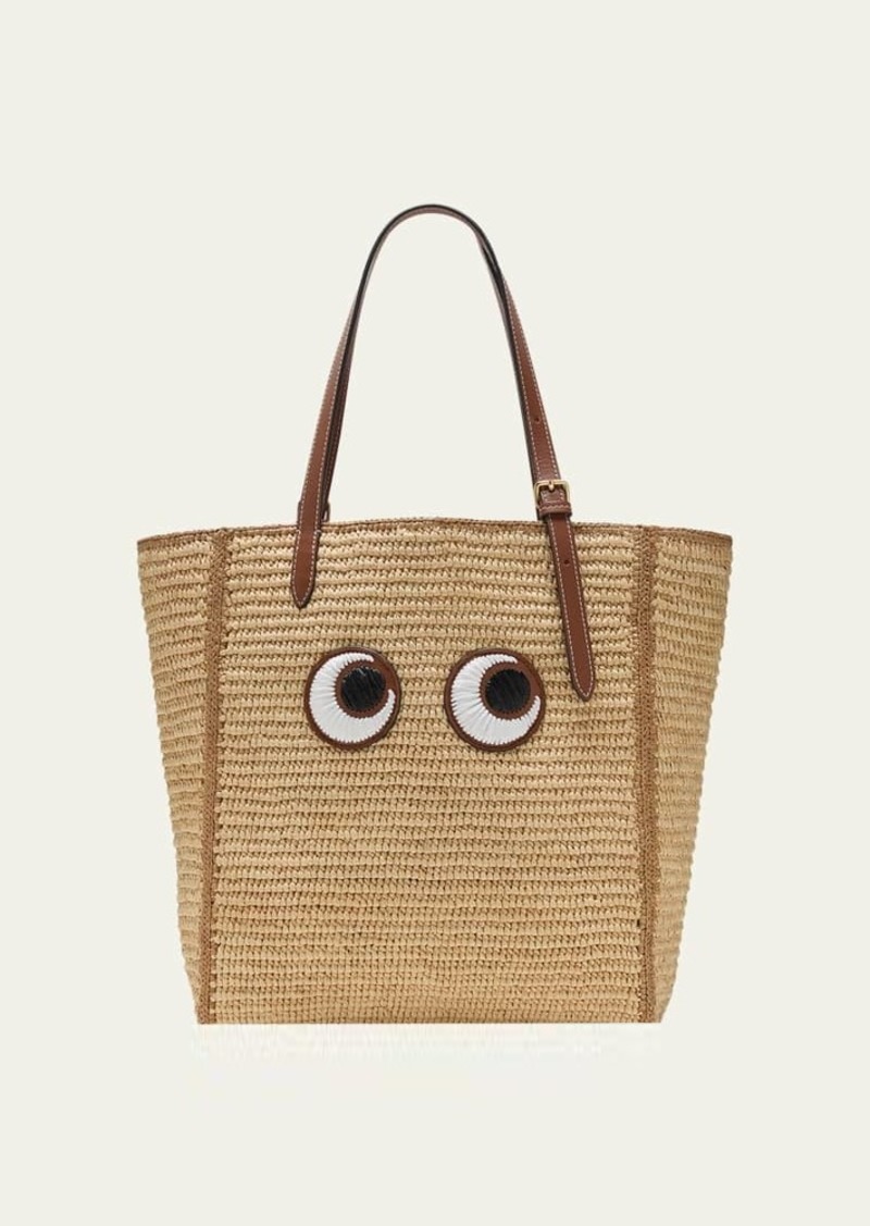 Anya Hindmarch Small Eyes Raffia Tote Bag