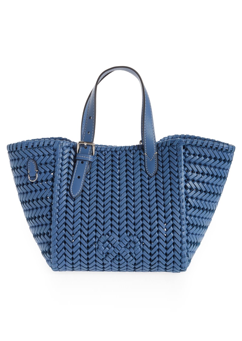 Anya Hindmarch Small The Neeson Woven Leather Tote in Periwinkle at Nordstrom