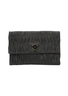 Anya Hindmarch Textured Metallic Clutch Bag in Black Satin