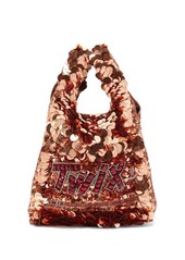 Anya Hindmarch Twix sequinned recycled-satin tote bag