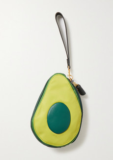Anya Hindmarch Avocado Leather-trimmed Nylon Pouch