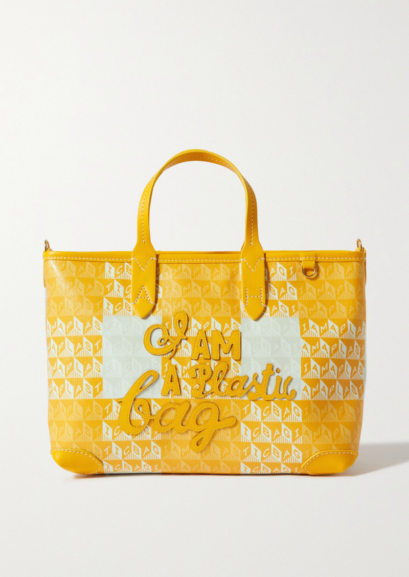 Anya Hindmarch I Am A Plastic Bag Leather-trimmed Printed Coated-canvas Tote