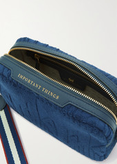 Anya Hindmarch Important Things Leather And Webbing-trimmed Terry Cosmetics Case