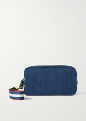 Anya Hindmarch Important Things Leather And Webbing-trimmed Terry Cosmetics Case