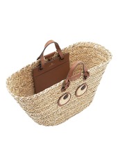 Anya Hindmarch Large Paper Eyes Seagrass Top Handle Bag