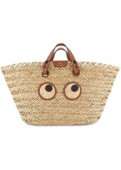 Anya Hindmarch Large Paper Eyes Seagrass Top Handle Bag