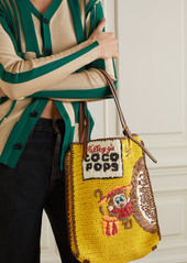 Anya Hindmarch Leather-trimmed Raffia Tote