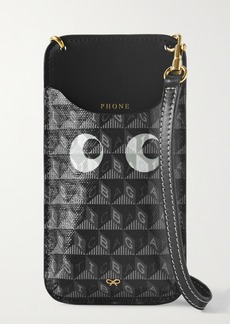 Anya Hindmarch Net Sustain Eyes I Am A Plastic Bag Leather-trimmed Printed Recycled Coated-canvas Phone Case