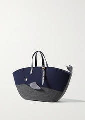 Anya Hindmarch Net Sustain Whale Leather-trimmed Recycled Wool-felt Tote
