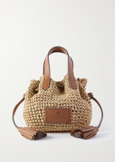 Anya Hindmarch Small Leather-trimmed Woven Raffia Tote