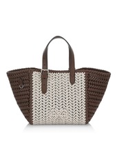 Anya Hindmarch Small Neeson Colorblocked Woven Leather Tote