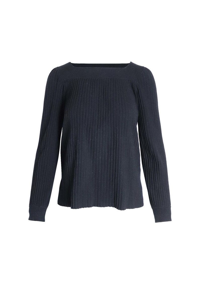 A.P.C. A. P.C. Bateau Neck Ribbed Sweater in Black Viscose