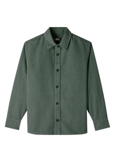 A.P.C. A. P.C. Bobby Oversize Cotton & Linen Corduroy Button-Up Shirt Jacket