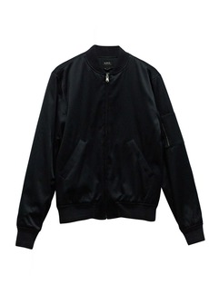 A.P.C. A. P.C MA-1 Bomber Jacket in Navy Blue Cotton