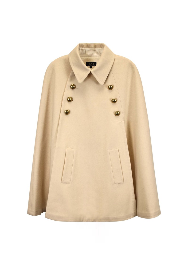 A.P.C. A. P.C. Vintage Wool Cape in Cream Wool