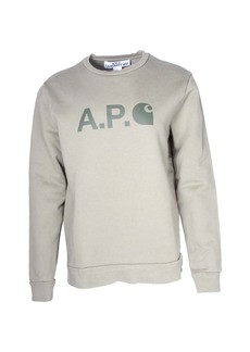 A.P.C. A. P.C. X Carhartt Ice Sweatshirt in Khaki Cotton