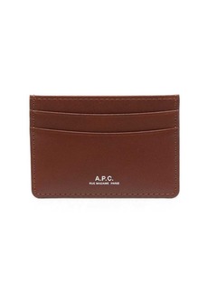 A.P.C. André logo-stamp leather cardholder