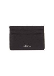 A.P.C. - Andre Grained-leather Cardholder - Mens - Black