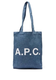 A.P.C. - Diane Logo-print Denim Tote Bag - Womens - Light Blue