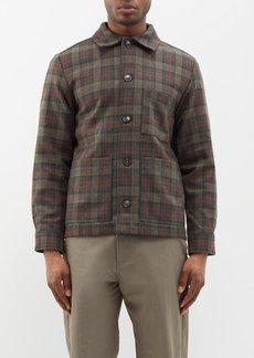 A.P.C. - Emile Checked Wool-blend Flannel Overshirt - Mens - Brown Multi
