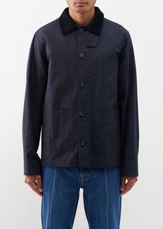 A.P.C. - Gabriel Corduroy-collar Cotton Overshirt - Mens - Navy