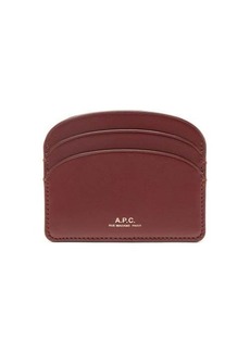 A.P.C. - Half Moon Leather Cardholder - Womens - Burgundy
