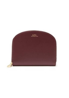 A.P.C. - Half Moon Leather Wallet - Womens - Burgundy