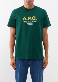 A.P.C. - Logo-print Cotton-jersey T-shirt - Mens - Green