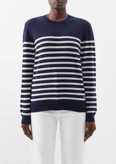 A.P.C. - Phoebe Striped Cashmere-blend Sweater - Womens - Dark Navy