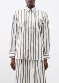 A.P.C. - Sela Striped-cotton Shirt - Womens - Khaki White
