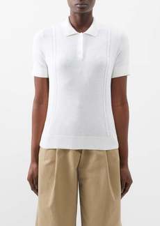 A.P.C. - Sibylle Cotton-blend Polo Shirt - Womens - White